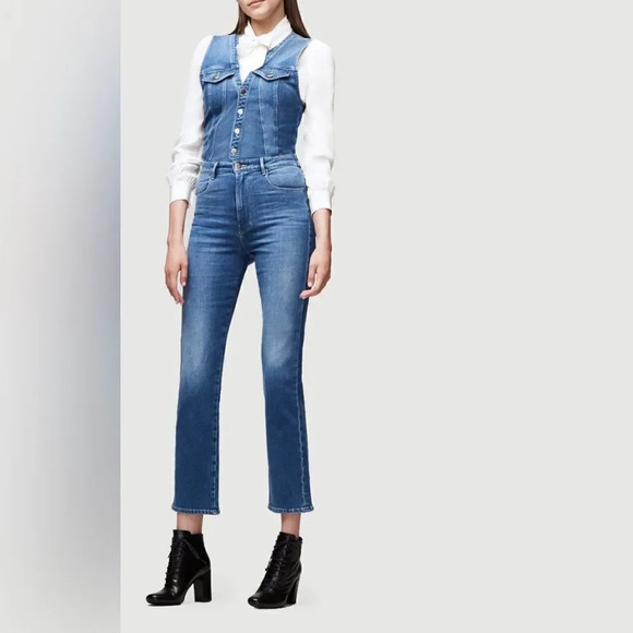 Frame le slender denim jumpsuit - Picture 1 of 11